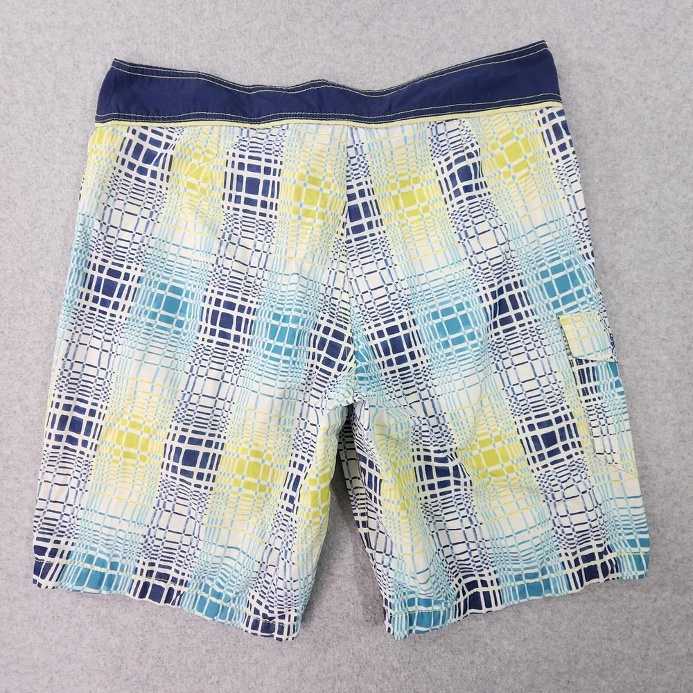 Tommy Bahama Relax Swim Trunks Mens 37x10 Blue Plaid Hawaiian Boardshorts Tag 38